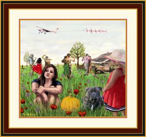 Girl waiting with pumpkin f YAH